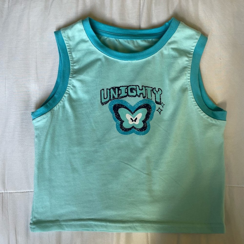 Unighty top size small in color blue